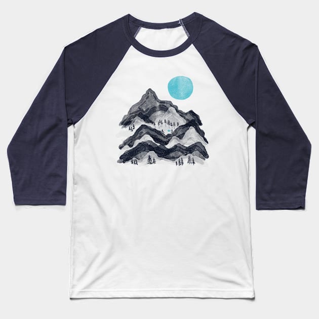 Sun in Moon Lake... Baseball T-Shirt by NDTank